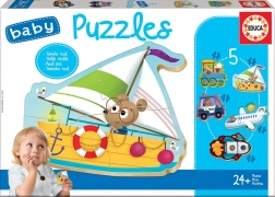 Baby puzzle Životinje u prijevoznim sredstvima 5u1
