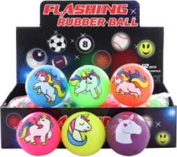 Gumena loptica jednorog sa svjetlom 5,5 cm