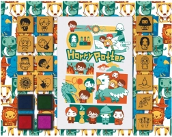 Zabavni žigovi s blokom HARRY POTTER – pjenasti set 14 žigova i 4 šarene jastučiće