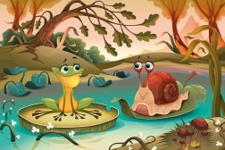 Drvene puzzle Prijatelji s jezera 50 dijelova