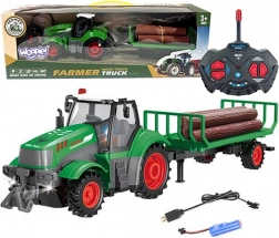 RC traktor s prikolicom za trupce 1:24 WOOPIE