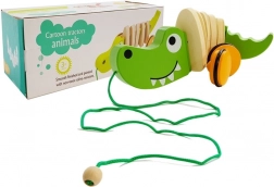 Drveni krokodil na povlačenje 18 cm