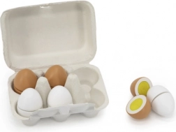 Drvena jaja za rezanje u kartonskoj kutiji za jaja