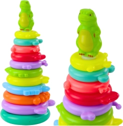 Edukativna slagalica u obliku piramide s dinosaurom, 12 dijelova i naljepnice