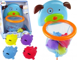 Igračka za kupanje mini košarka s psićem i gumenim ribicama