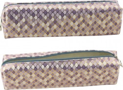 Stilna pernica s motivom morskih ljuski - ljubičasta i zlatna