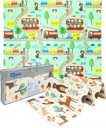 Humbi obostrana sklopiva pjenasta podloga XPE 200 × 180 × 1 cm šuma i uličice