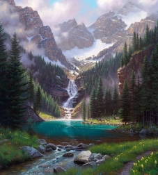 Dijamantno slikanje Planinski potok 30x40 cm