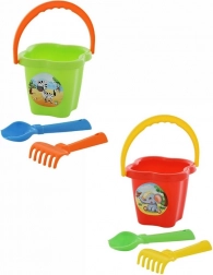 Set za pijesak s kantom, lopaticom i grabljicama