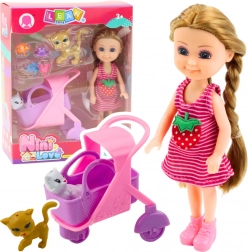 Mini lutkica s kolicima i mačićima