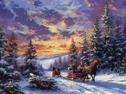 Dijamantno slikanje vožnja saonicama 30 × 40 cm