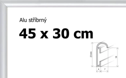 Aluminijski okvir 45 × 30 cm – srebrni