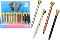 Kuglična olovka s dijamantom, točkasta, plava tinta 0,7 mm (miks boja)