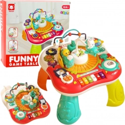 Interaktivni obrazovni stolić 2-u-1 s glazbenim panelom i klavirom, crveni