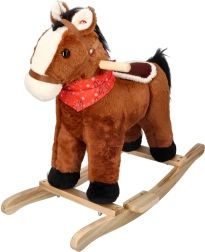 Smeđi plišani konjić za ljuljanje za djecu