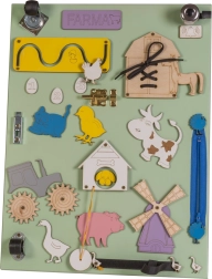 Drvena obostrana aktivna ploča Farma zelena 28 x 37,5 x 50 cm