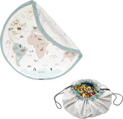Play&Go Noomad original play mat and toy storage bag world map colour