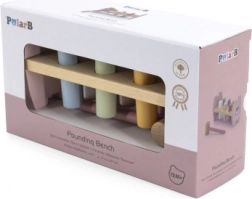 VIGA PolarB drvena klupa za zakucavanje s čekićem Lisica Montessori