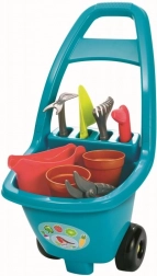 Vrtna kolica za djecu s alatom, teglicama i zalijevačom