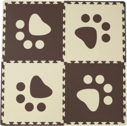 Pjenasti baby tepih s smeđim i bež obrubima