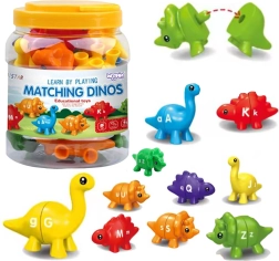 WOOPIE set Montessori figurice dinosaur s učenjem boja i slova Poveži Slovkice 13 kom