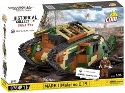 Konstruktorski set COBI tenk Mark I (Male) – 878 dijelova