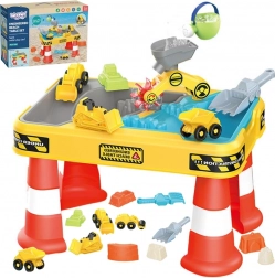 Woopie stolni vodeni i pješčani stol 2u1 građevinski set s 12 dijelova i 4 autića