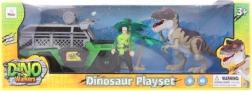 Set s dinosaurom na baterije s terenskim vozilom i figuricom