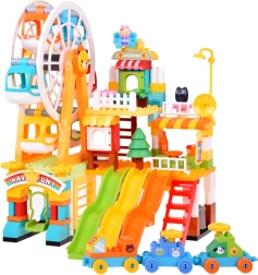 Large Colorful Blocks Happy Park Playground with Slides 235 pcs