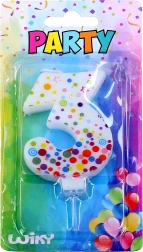 Party svijeća broj 3 s točkicama