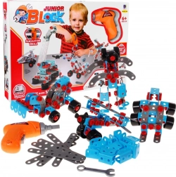 Konstrukcijski set za djecu 6+ s električnim odvijačem i alatom - 10 modela za sastavljanje