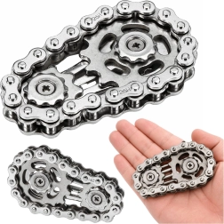 Antistresni fidget spinner – lanac od nehrđajućeg čelika, srebrni
