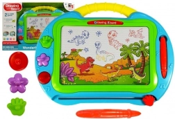 Velika tirkizna magnetska ploča za crtanje s pečatima