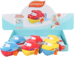 Pull-string bath boat with a face 10 cm - 1 piece