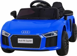 Električni autić AUDI R8 Spyder za djecu – plavi s daljinskim upravljanjem, EVA kotačima i MP3
