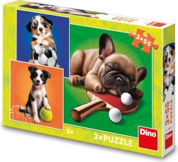 Puzzle Pasji sportaši 3×55 dijelova