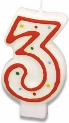 Svijeća za tortu broj 3, 7,3 cm