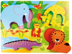 Drvene umetaljke puzzle Safari BIGJIGS TOYS