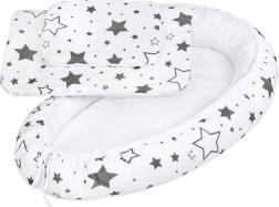 Luksuzno gnijezdo s dekicom za bebu New Baby sive zvijezde