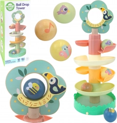 Drvena spiralna staza za kuglice WOOPIE GREEN 6 dijelova