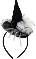 Traka za kosu s mini šeširom i paukom