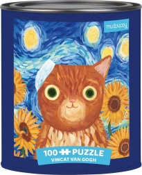 Puzzle Vincent van Gogh umjetničke mačke 100 komada u limenci