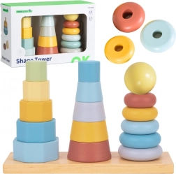 Tooky Toy drvena sortirajuća kula – Montessori tri kule