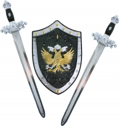 viteška set s štitom i dva mača za djecu