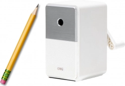 Ručni rezač s posudom i regulacijom oštrice bijele boje