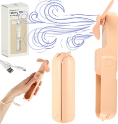 Mini sklopivi stolni USB ventilator, ružičasti