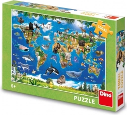dino puzzle karta životinja – 100 xl dijelova