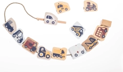 Cubika pastelni nizači prometnih sredstava – drveni set za nizanje