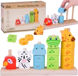 Drvena igra slaganja sa životinjama za učenje boja i brojeva 1–5