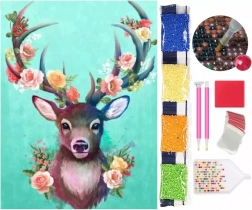 Dijamantno slikanje 5D – jelen 30 × 40 cm